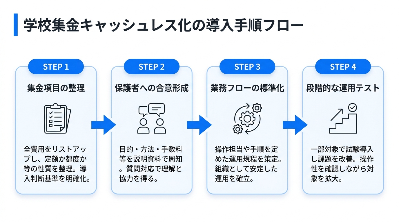 キャッシュレス_学校の集金業務をキャッシュレスへ移行する導入手順