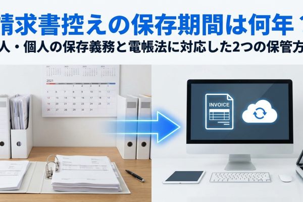 請求書控えの保存期間は何年？法人・個人の保存義務と電帳法に対応した2つの保管方法