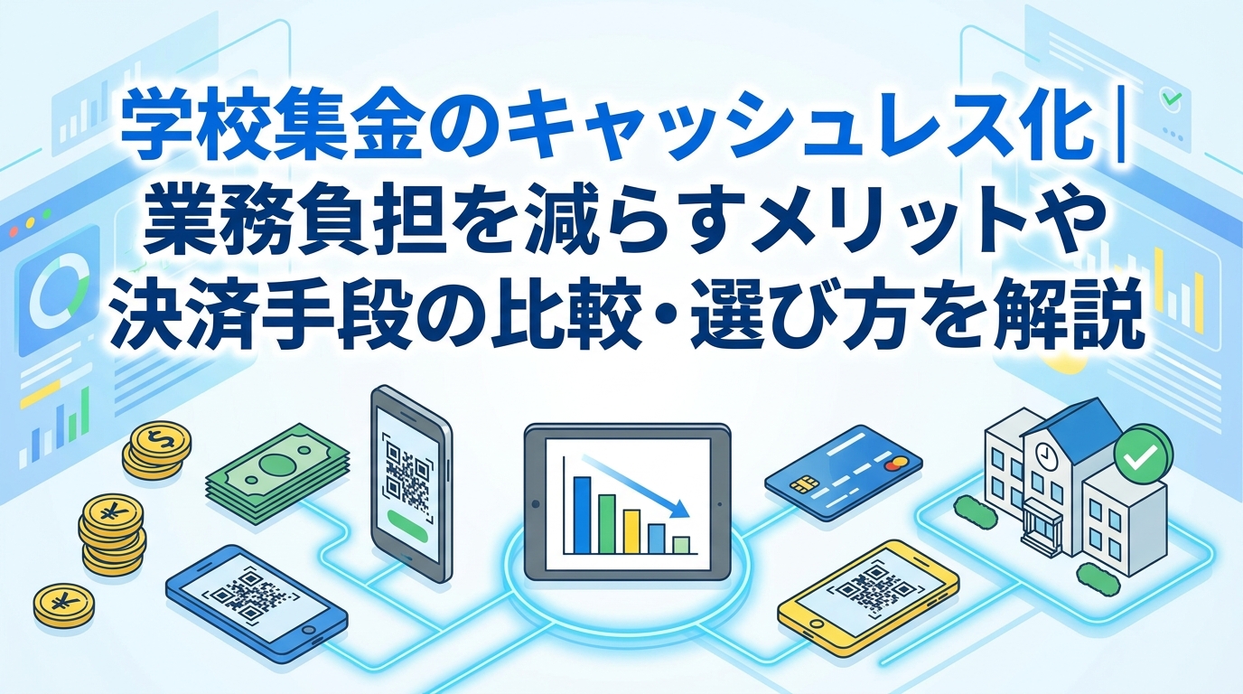 学校集金のキャッシュレス化｜業務負担を減らすメリットや決済手段の比較・選び方を解説