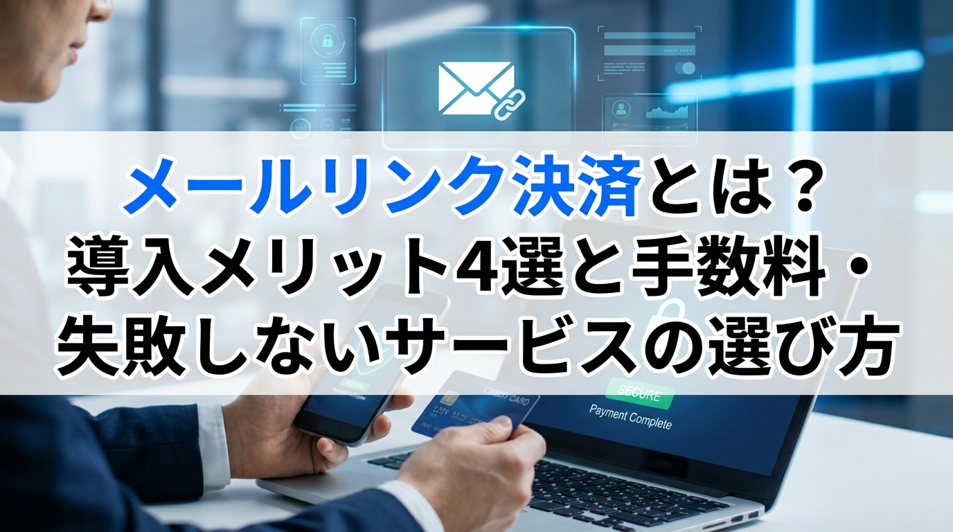 メールリンク決済とは？導入メリット4選と手数料・失敗しないサービスの選び方