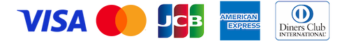 Visa、Mastercard、JCB、American Express、Diners Club