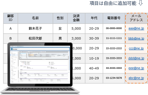 ノンプログラミングで簡単に、データベース項目をカスタマイズ