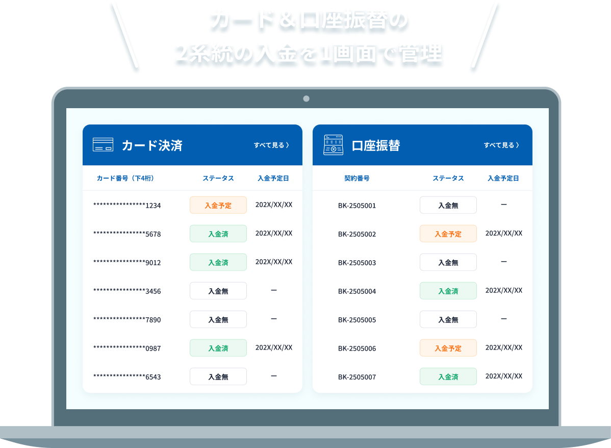 実際の管理画面のスクリーンショット
